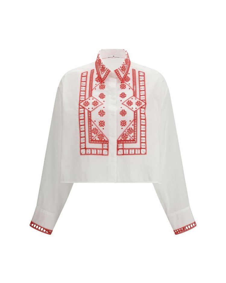 Ermanno Scervino White Cotton Pattern Shirt Glam Steals