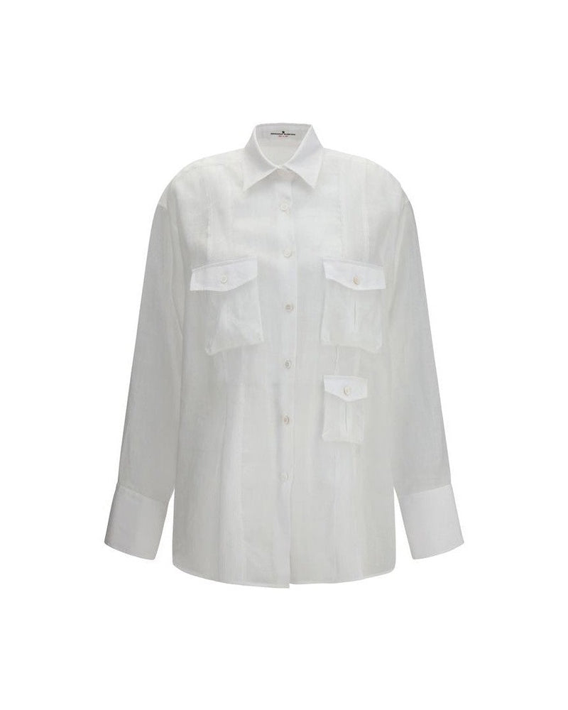 Ermanno Scervino White Ramie Shirt 