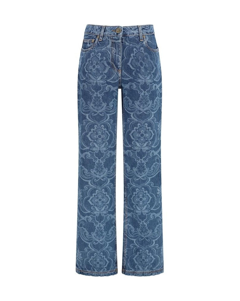 Etro Blue Cotton Flared Jeans Glam Steals