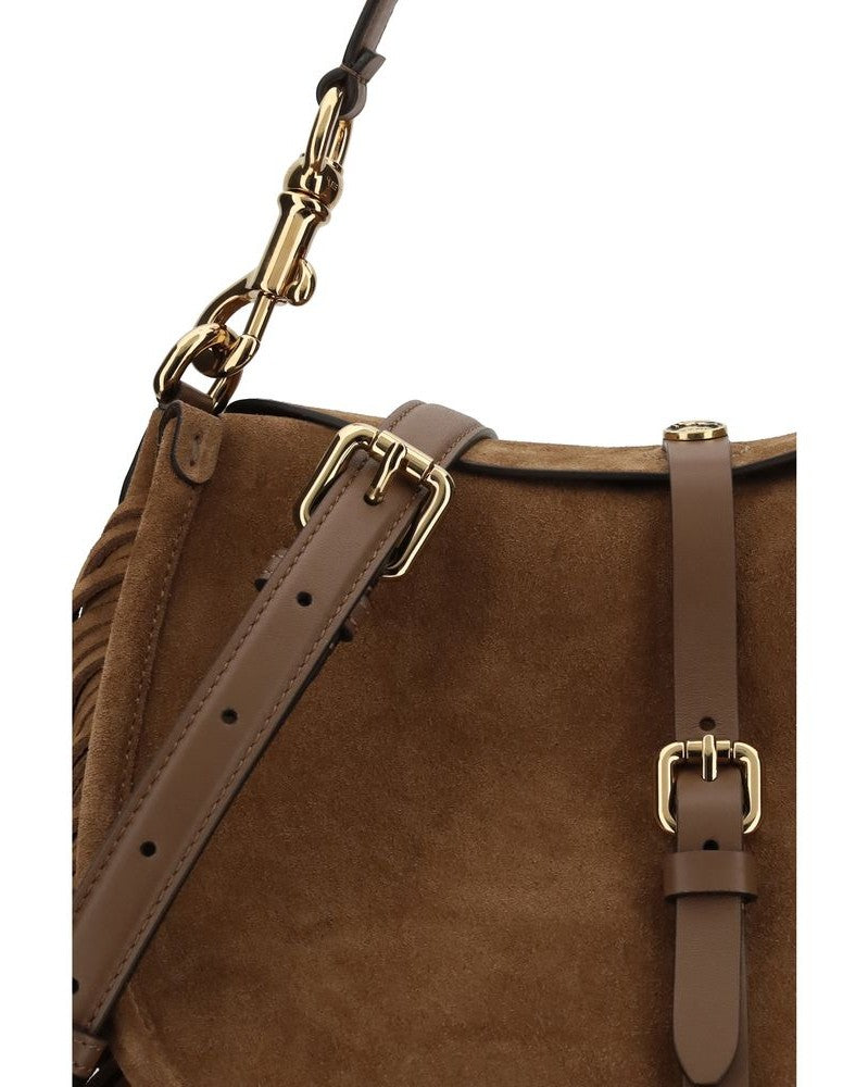 Etro Brown Calf Leather Bos Taurus Shoulder Bag 