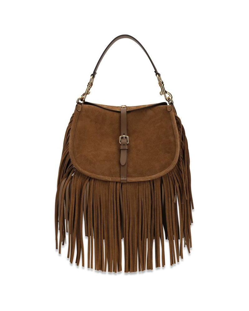 Etro Brown Calf Leather Bos Taurus Shoulder Bag 
