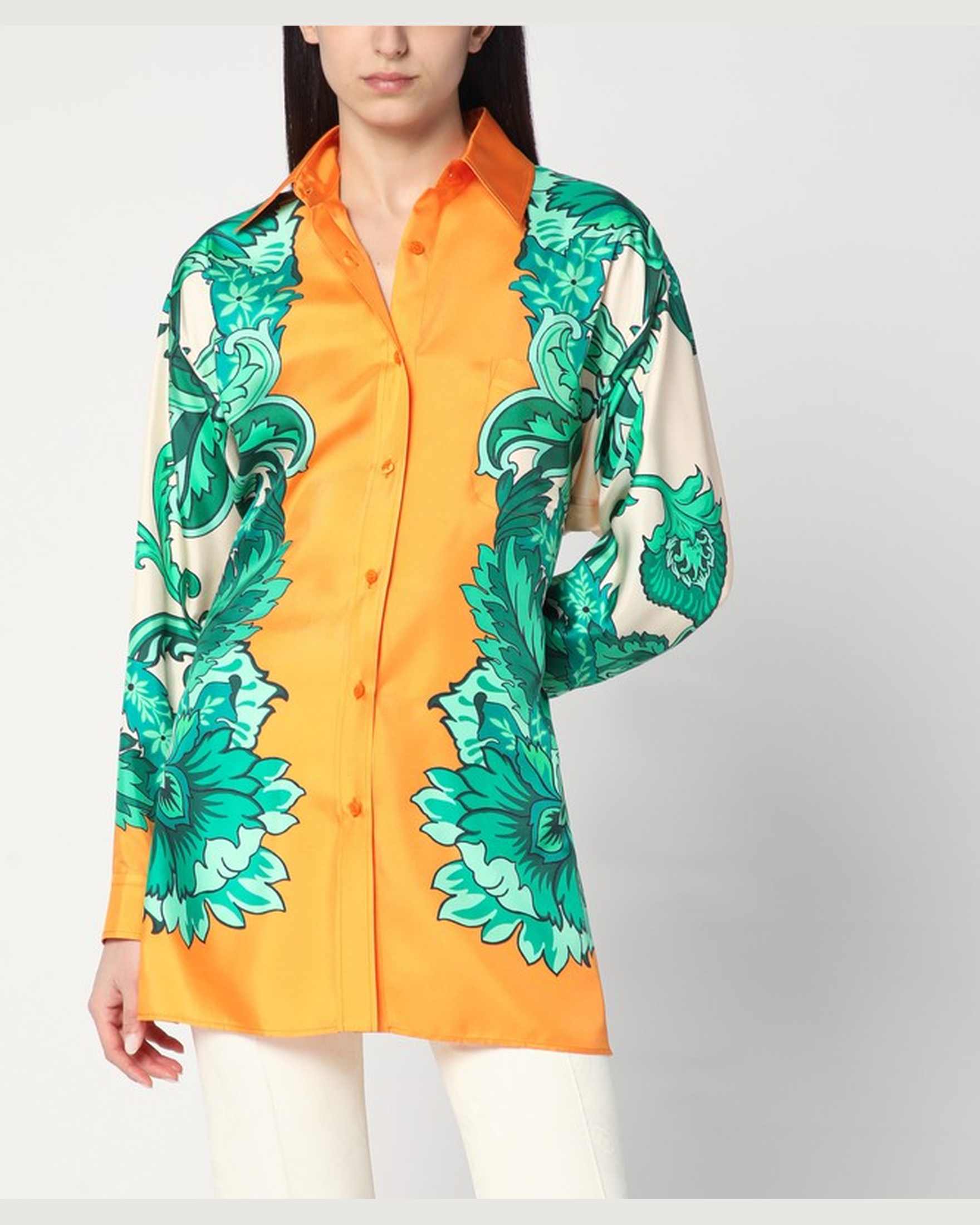 Etro Floral Print Shirt With Knotted Detail Glam Steals