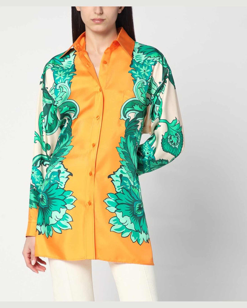 Etro Floral Print Shirt With Knotted Detail Glam Steals