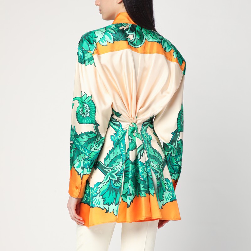Etro Floral Print Shirt With Knotted Detail Glam Steals