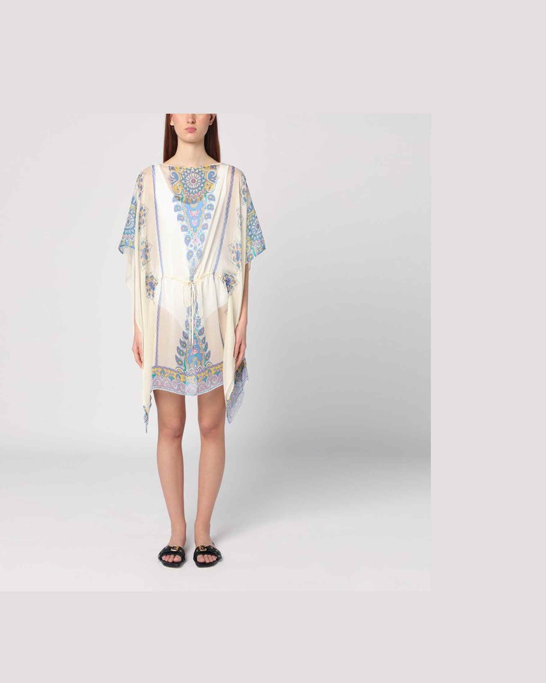 Etro Silk Short Printed Caftan Glam Steals