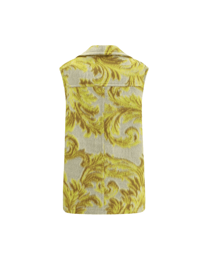 Etro Yellow Wool Sleveless Jacket Glam Steals