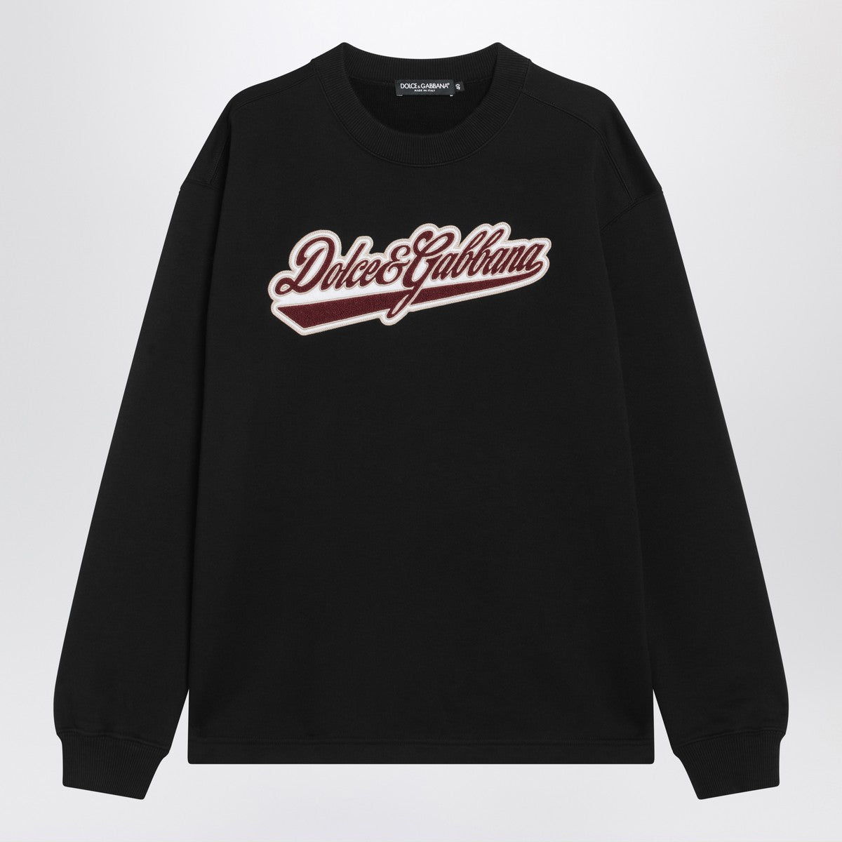 Dolce & Gabbana Dolce&Gabbana Black cotton sweatshirt with logo patch Glam Steals