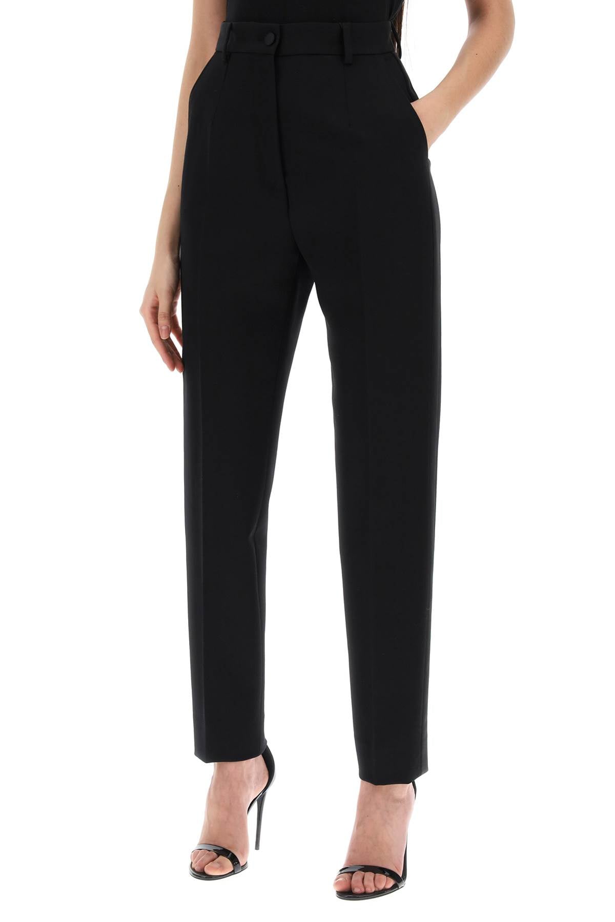 Dolce & Gabbana Wool Gabardine Cigarette Pants