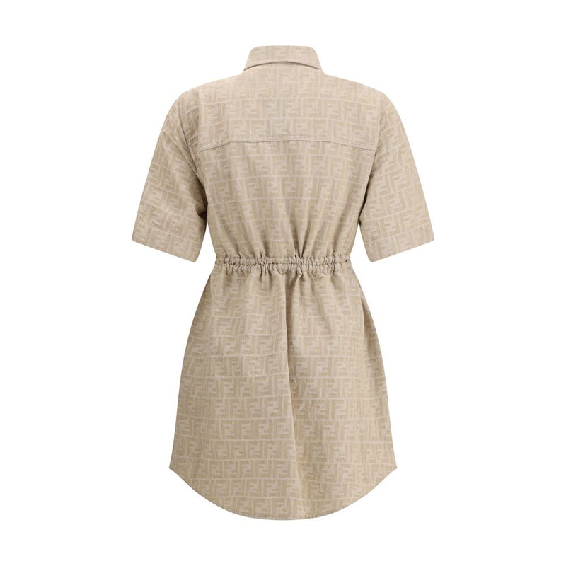 Fendi Beige Cotton Casual Dress Glam Steals