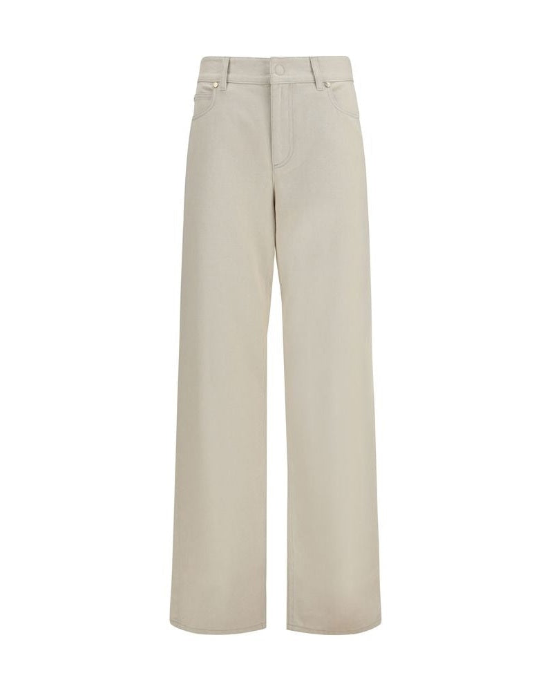 Fendi Beige Cotton Straight Leg Jeans Glam Steals