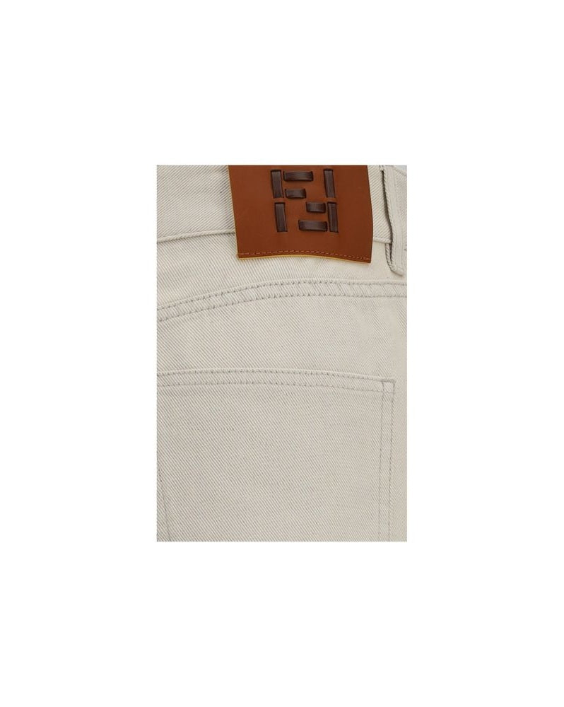 Fendi Beige Cotton Straight Leg Jeans Glam Steals