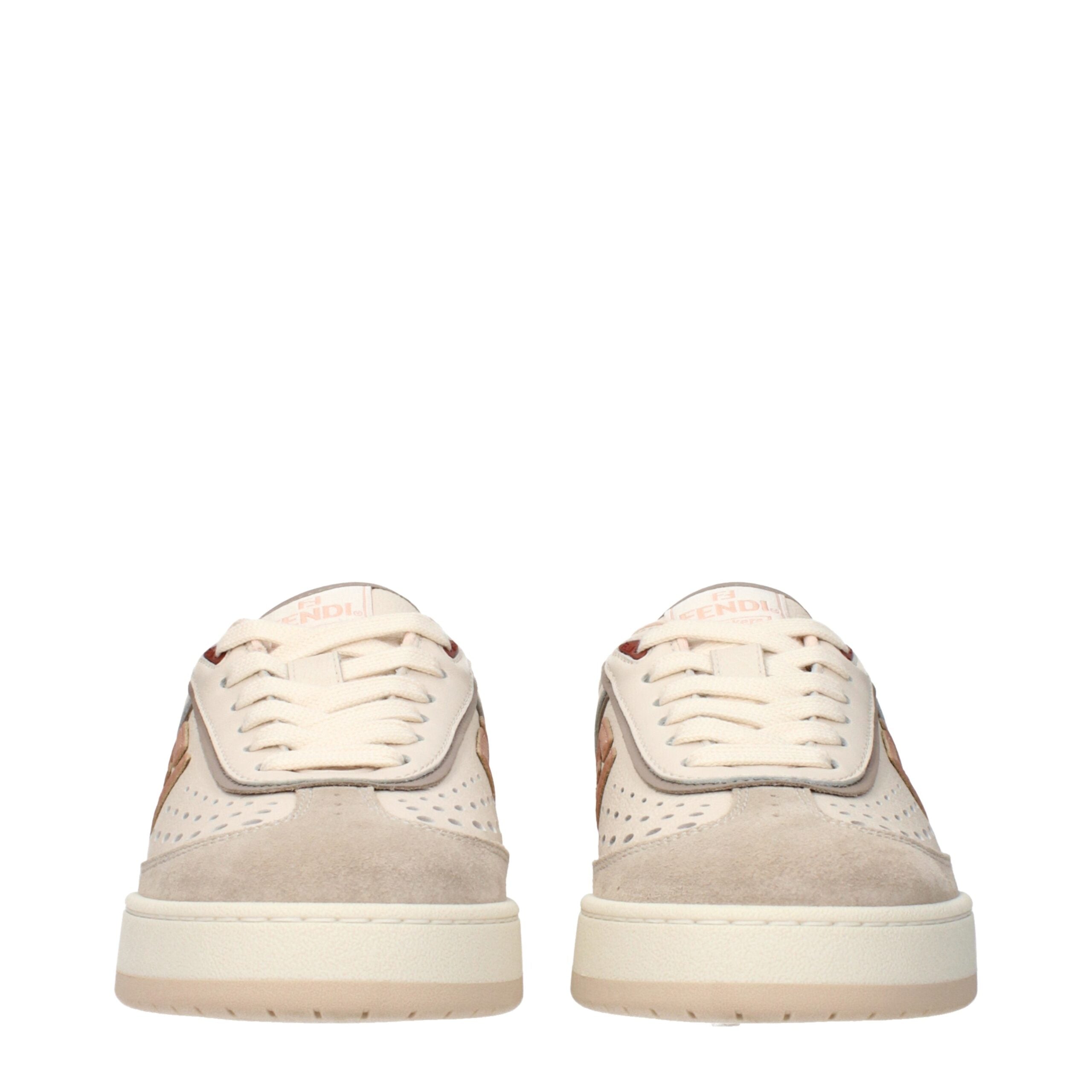 Fendi Beige Leather Low Top Glam Steals