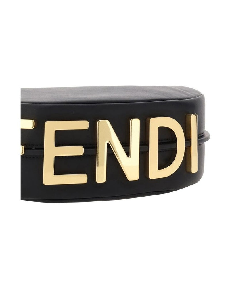 Fendi Black Calf Leather Bos Taurus Shoulder Bag Glam Steals