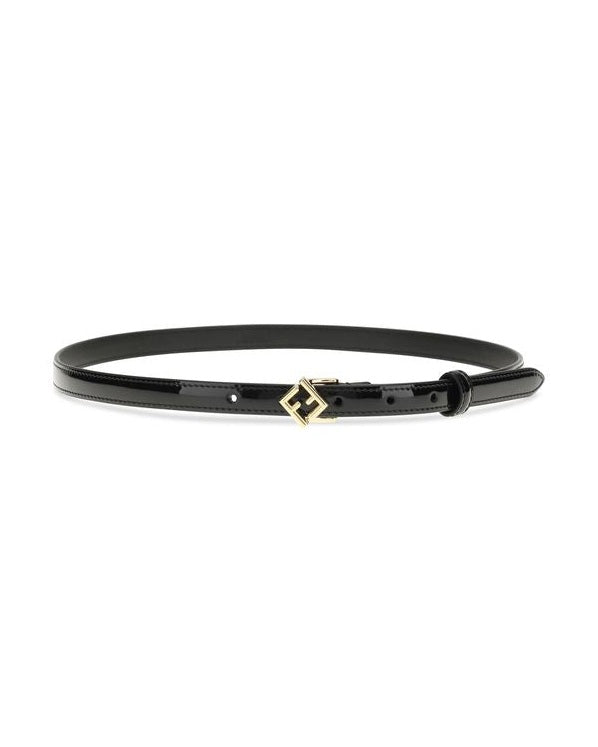 Fendi Black Calf Leather Bos Taurus Thin Belt Glam Steals