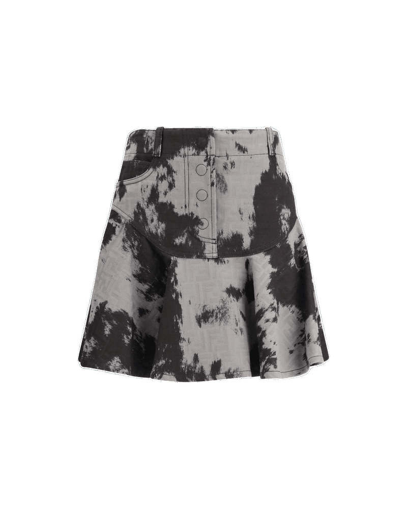 Fendi Black Cotton Mini Skirt