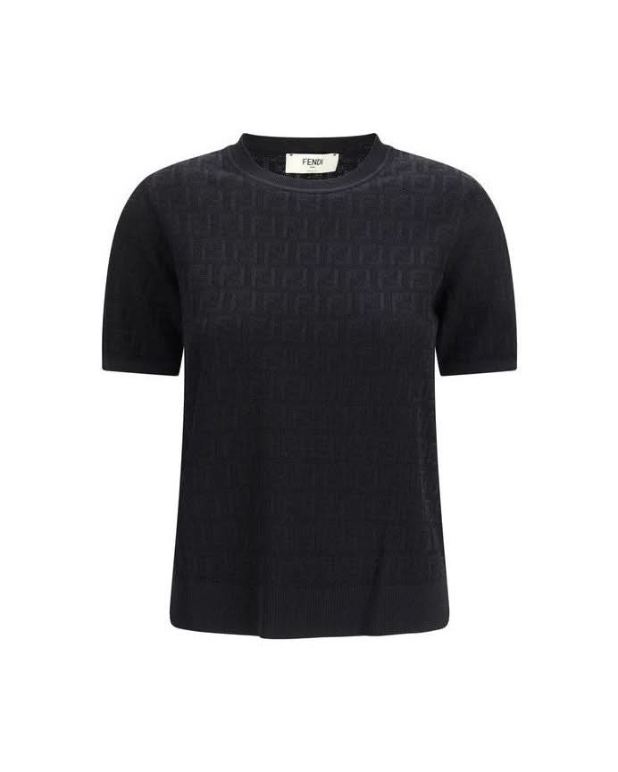 Fendi Black Viscose T-Shirt 