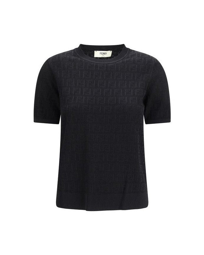 Fendi Black Viscose T-shirt Glam Steals