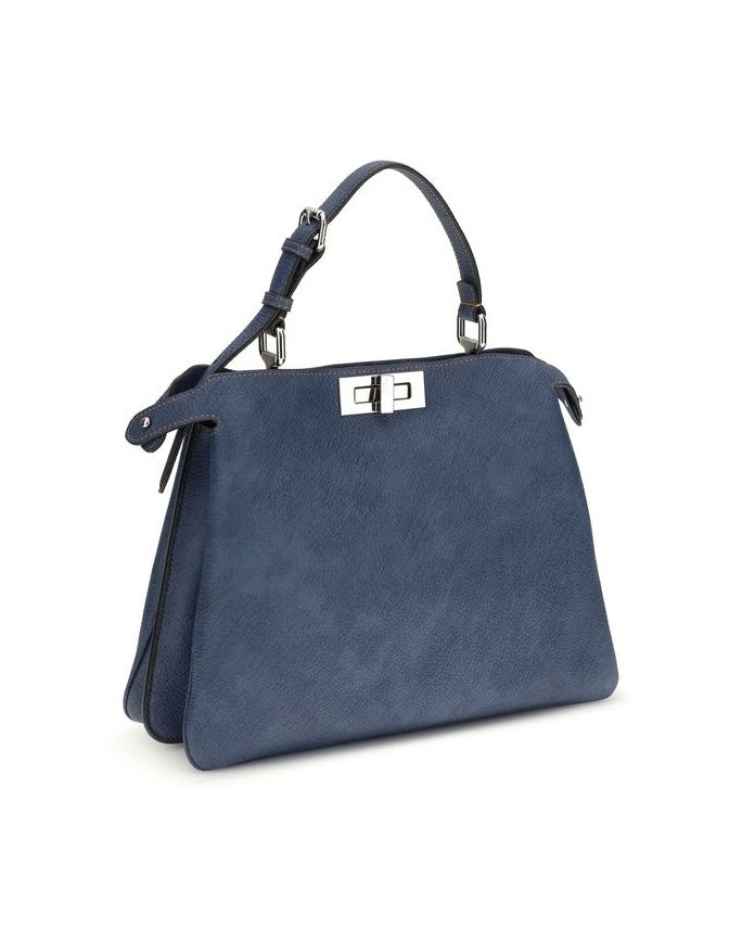 Fendi Blue Calf Leather Bos Taurus Shoulder Bag Glam Steals