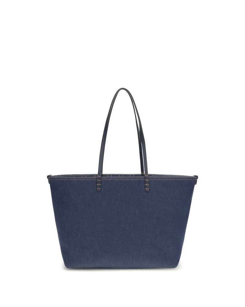 Fendi Blue Cotton Shoulder Bag Glam Steals