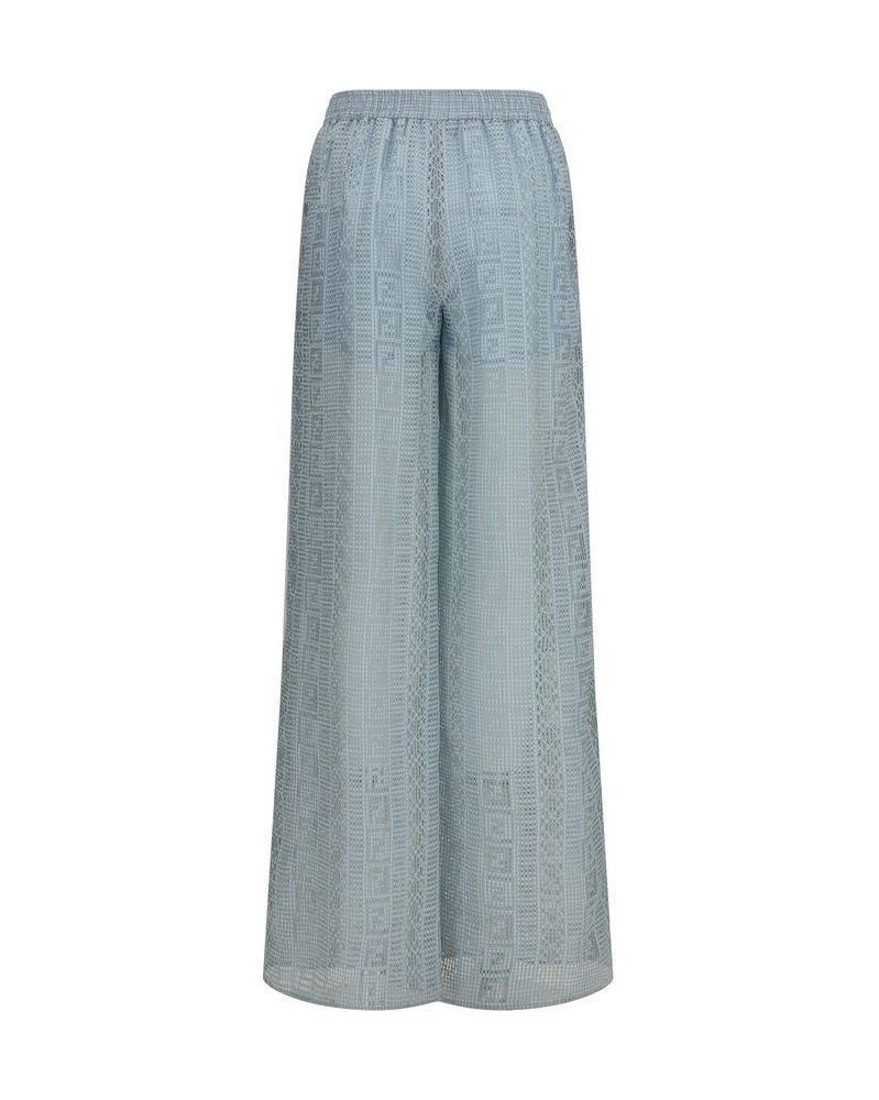 Fendi Blue Viscose Casual Pant Glam Steals