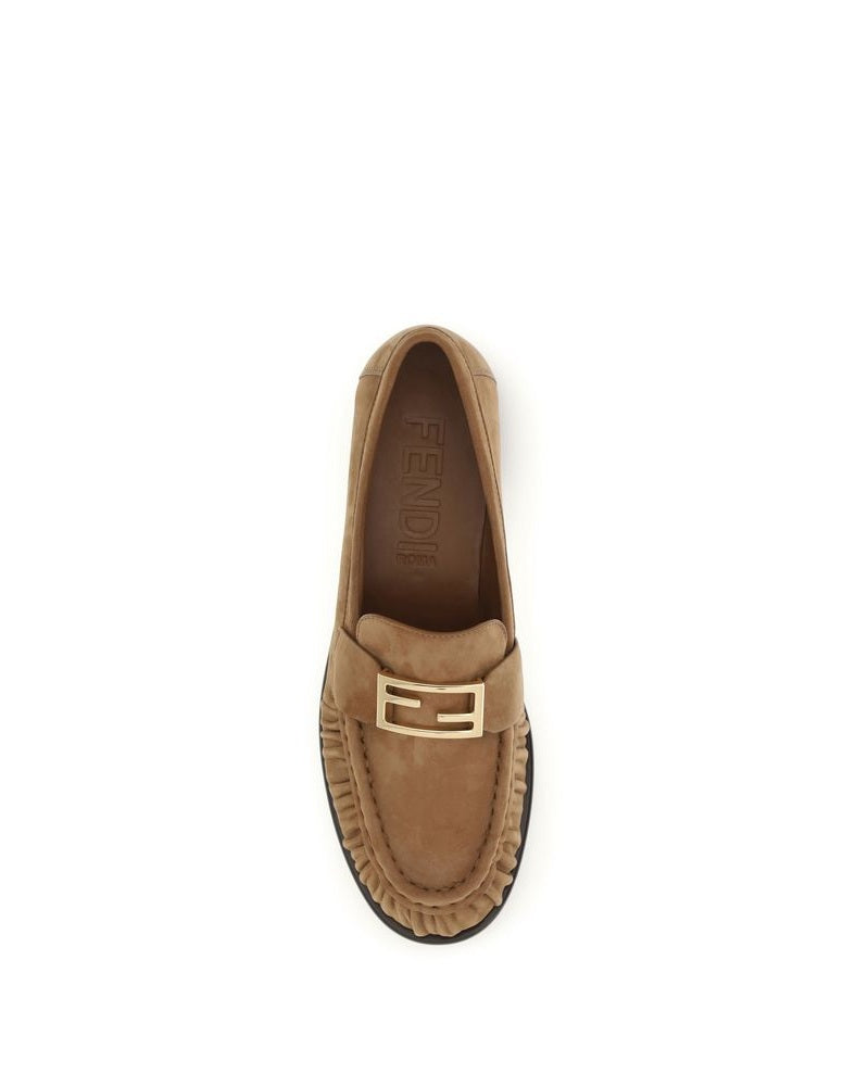 Fendi Brown Calf Leather Bos Taurus Slip On Loafers Glam Steals