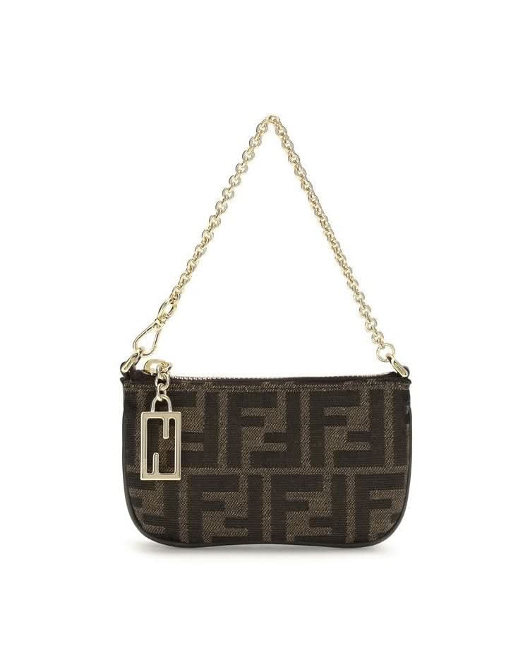 Fendi Brown Fabric Shoulder Bag 