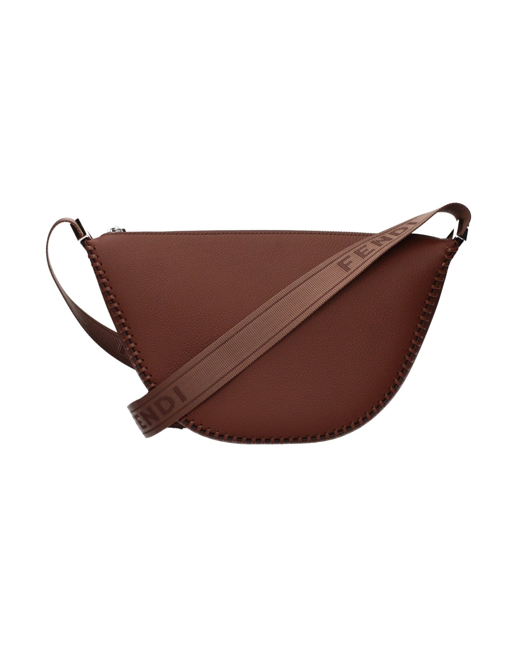 Fendi Brown Leather Crossbody Bag 