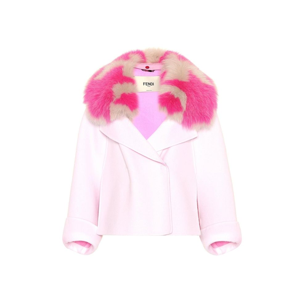 Fendi Fur Collar Cashmere Cape Jacket Glam Steals