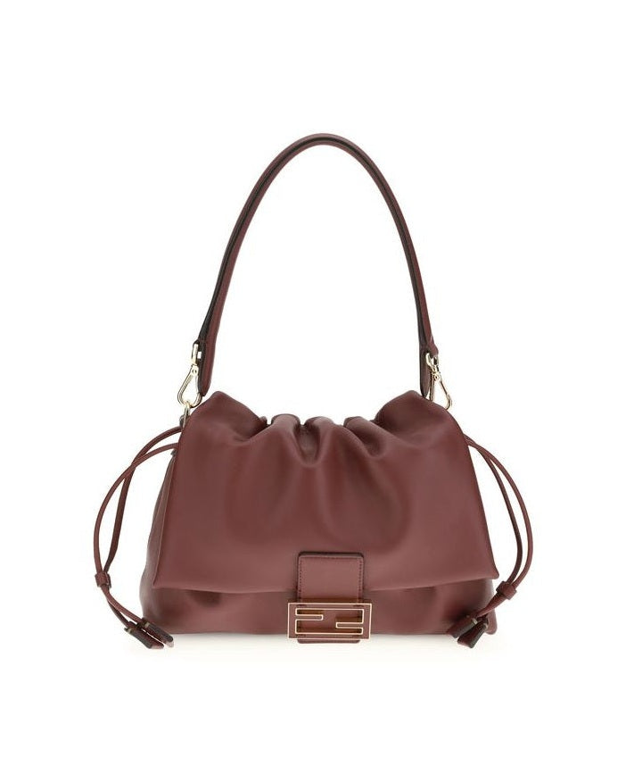 Fendi Leather Bordeaux Calf Bos Taurus Shoulder Bag Glam Steals