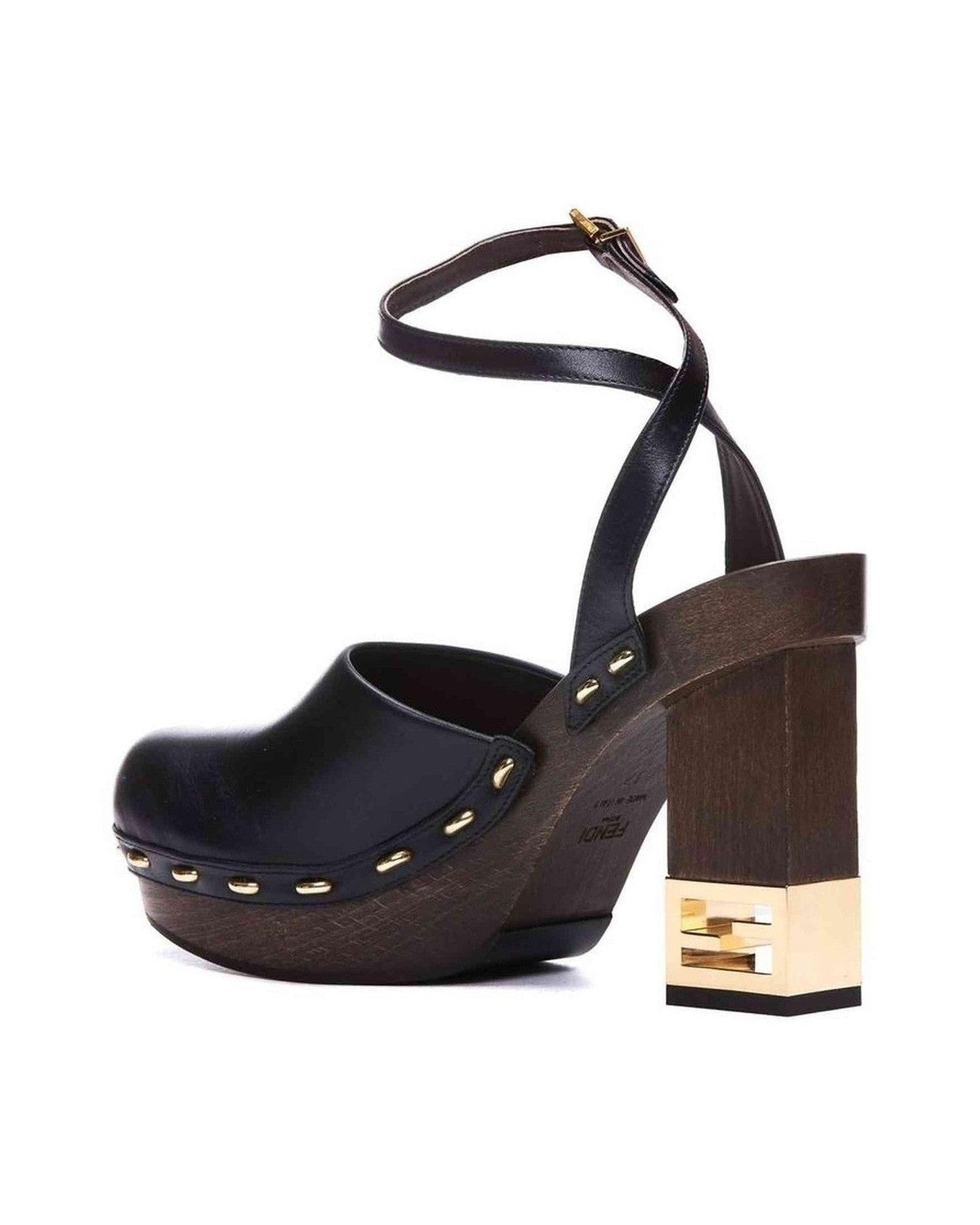 Fendi Leather Decorative Heel Pumps Glam Steals