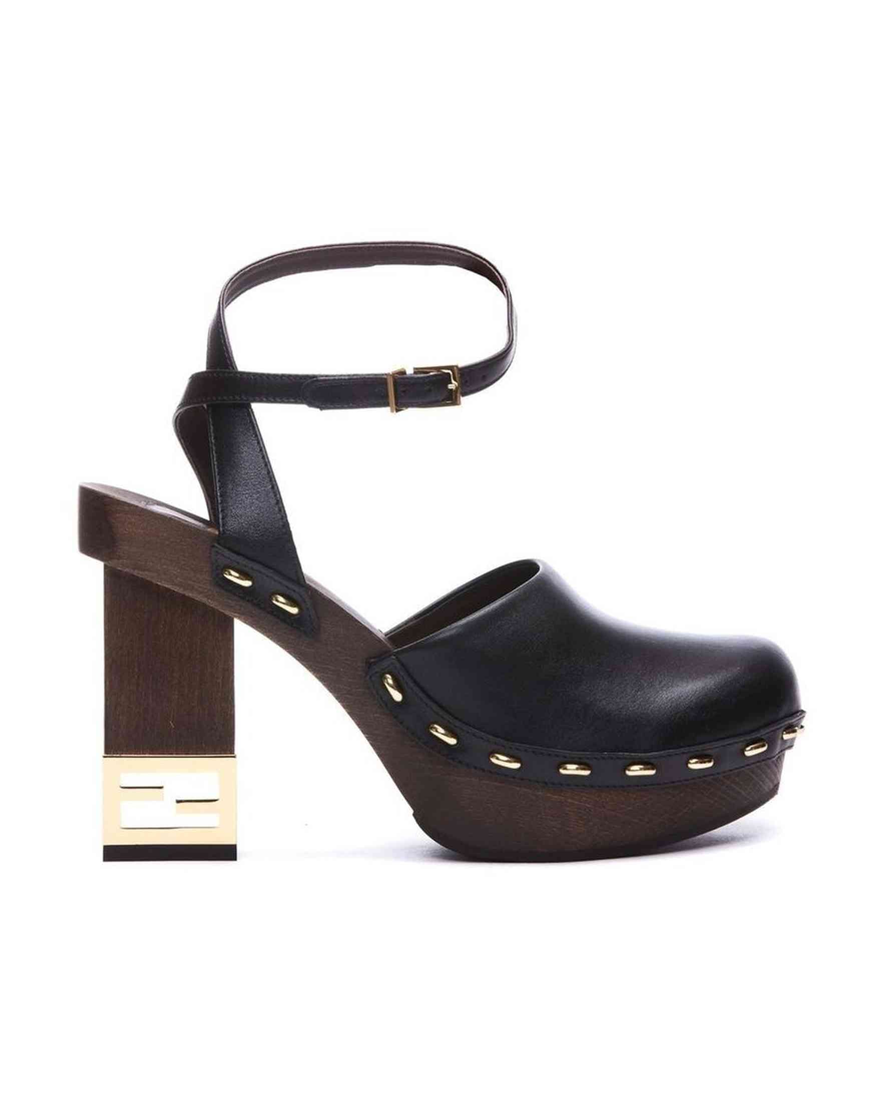 Fendi Leather Decorative Heel Pumps Glam Steals