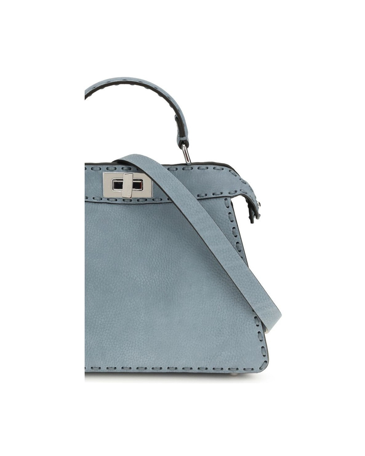 Fendi Light Blue Calf Leather Bos Taurus Shoulder Bag Glam Steals