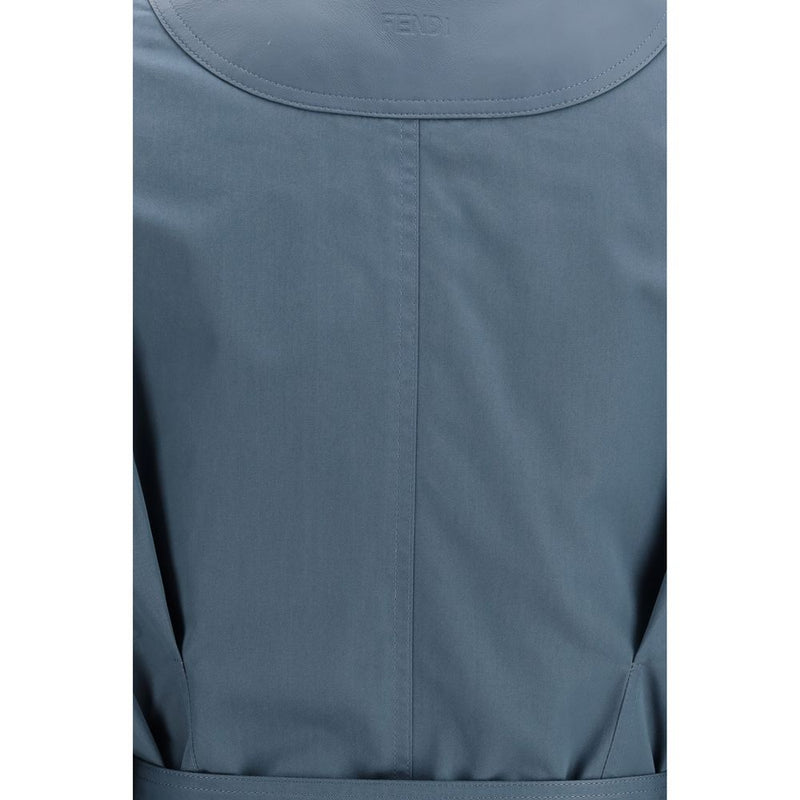Fendi Light Blue Cotton Coat Glam Steals