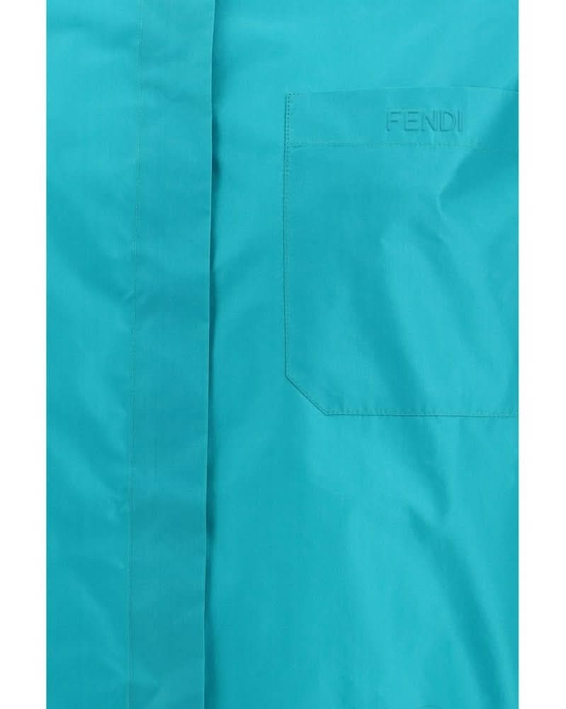 Fendi Light Blue Silk Dress Shirt Shirts