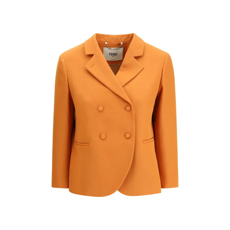Fendi Orange Wool Fleece Coat Glam Steals
