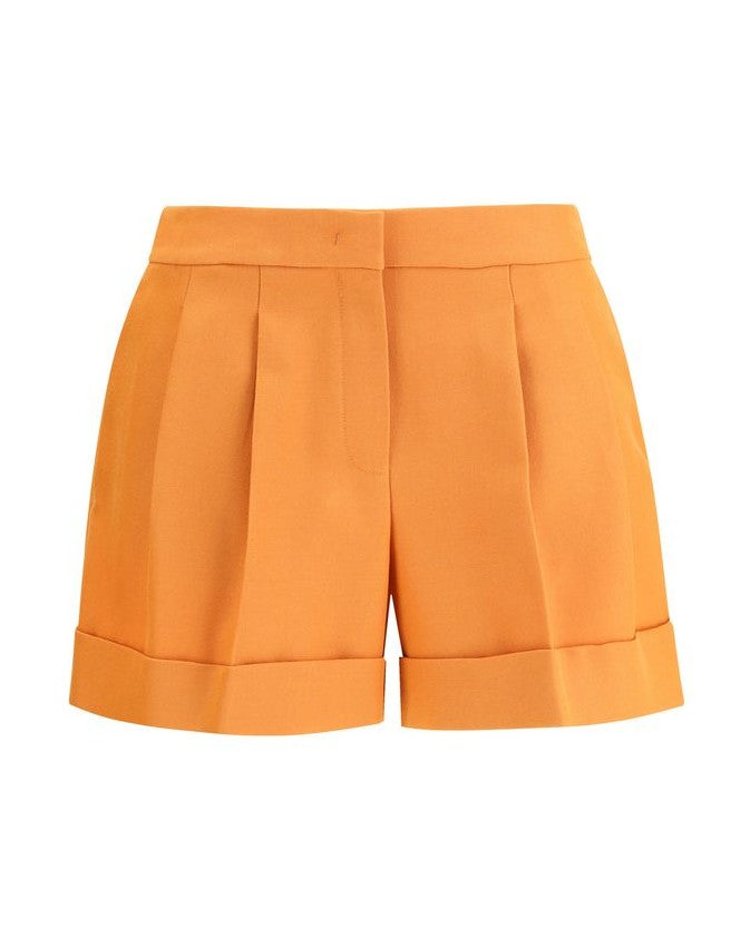 Fendi Orange Wool Fleece Shorts Short Trousers