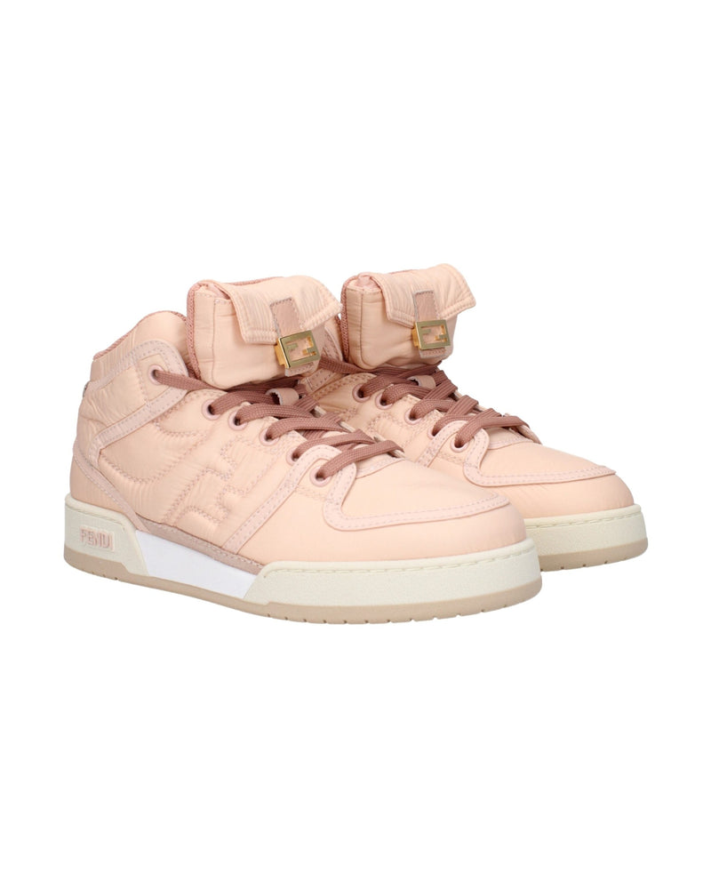 Fendi Pink Nylon High Top Sneakers 