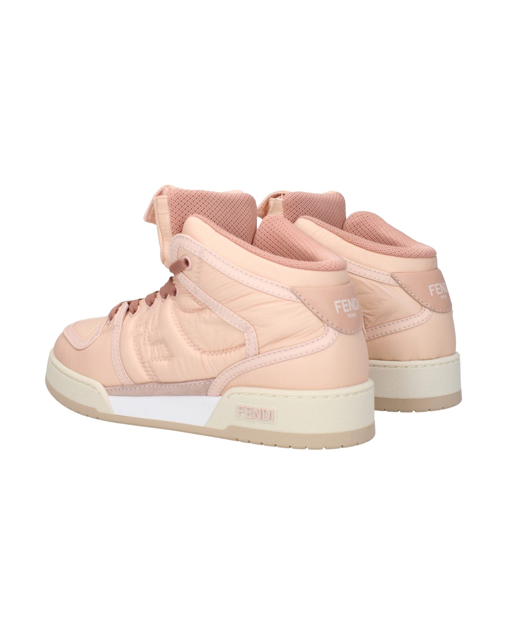 Fendi Pink Nylon High Top Sneakers 