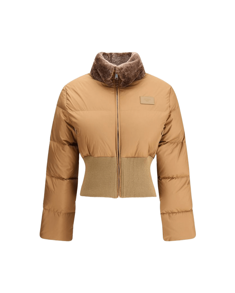 Fendi Shearling Cropped Down Jacket with Lining Glam Steals