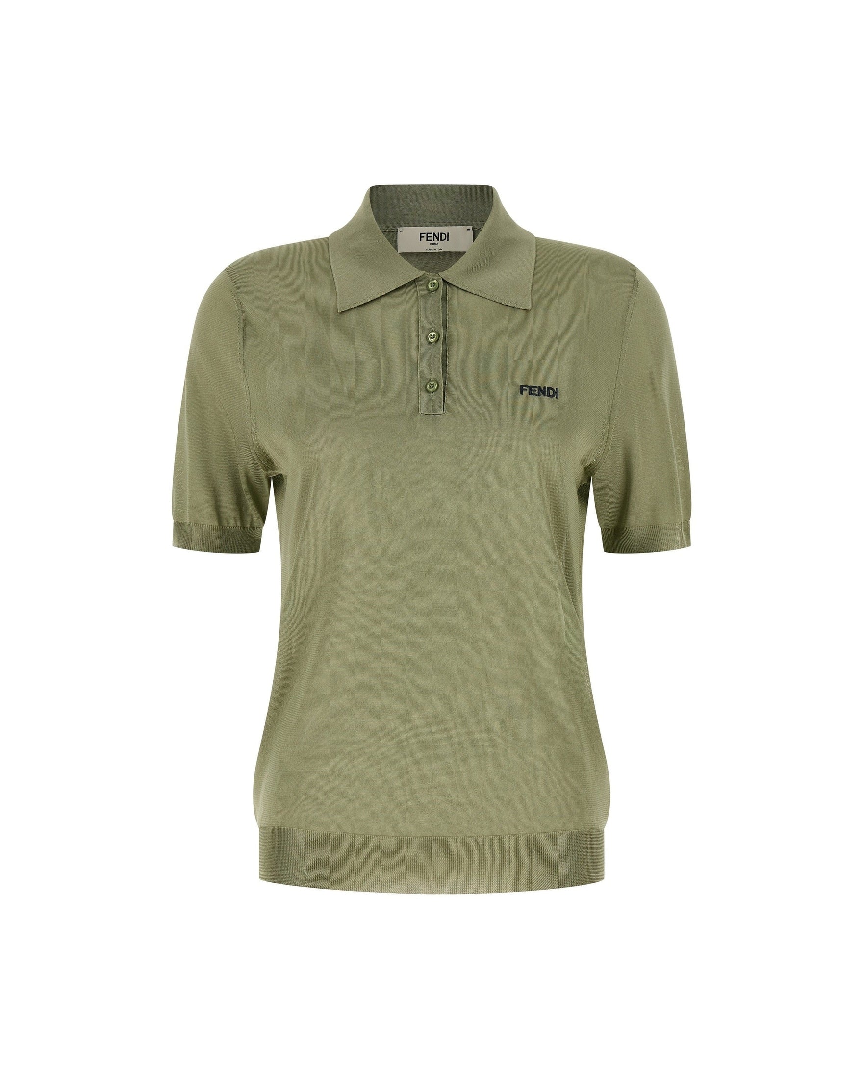 Fendi Shiny Viscose Polo Shirt Glam Steals