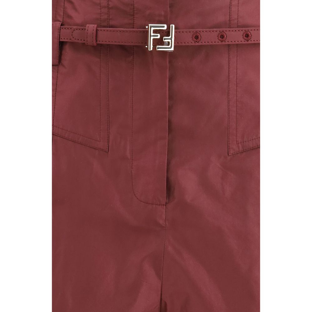 Fendi Silk Bordeaux Dress Pant Glam Steals
