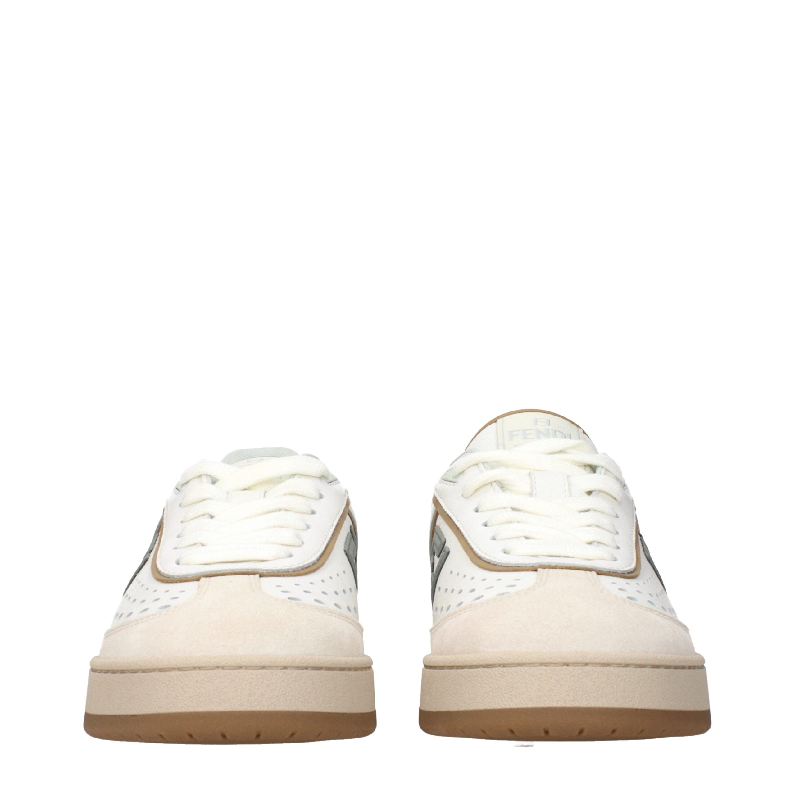 Fendi White Leather Low Top Glam Steals