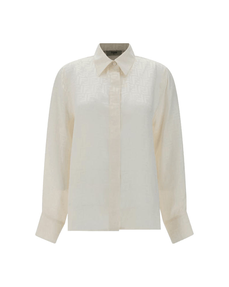 Fendi White Silk Pattern Shirt Glam Steals