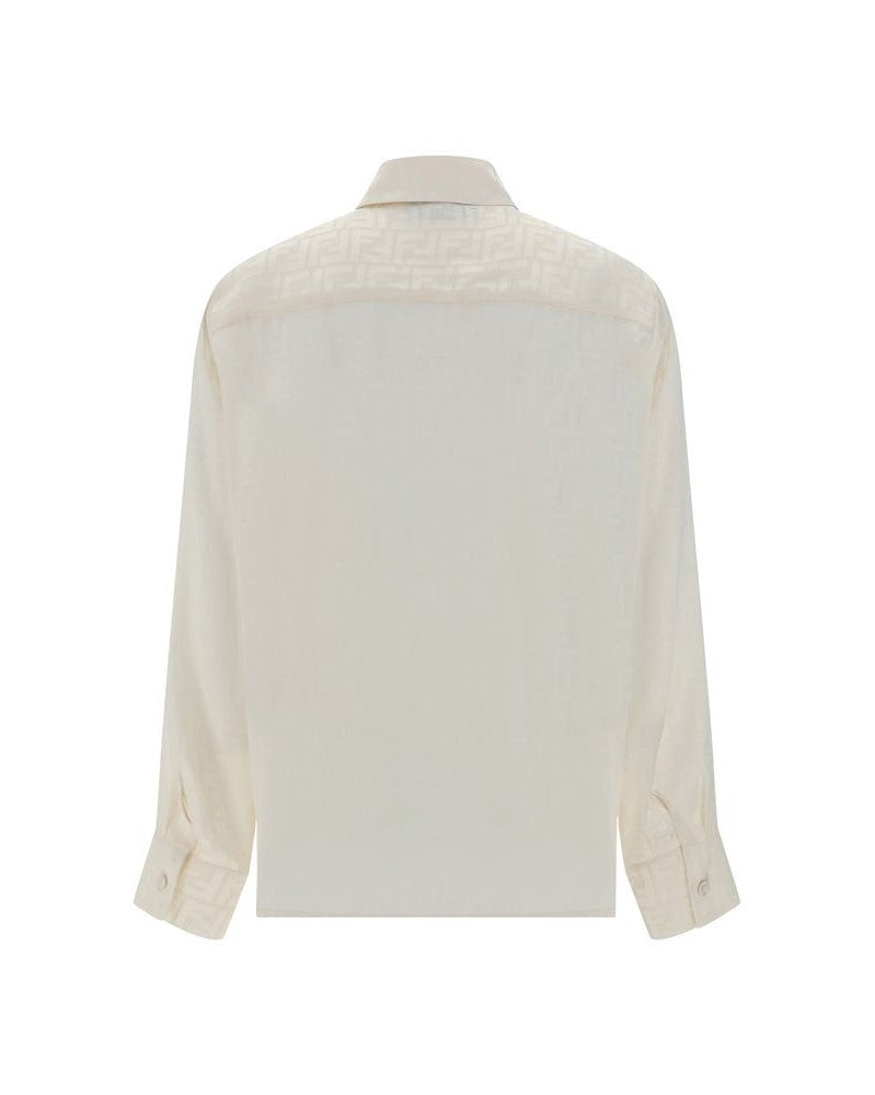 Fendi White Silk Pattern Shirt Glam Steals