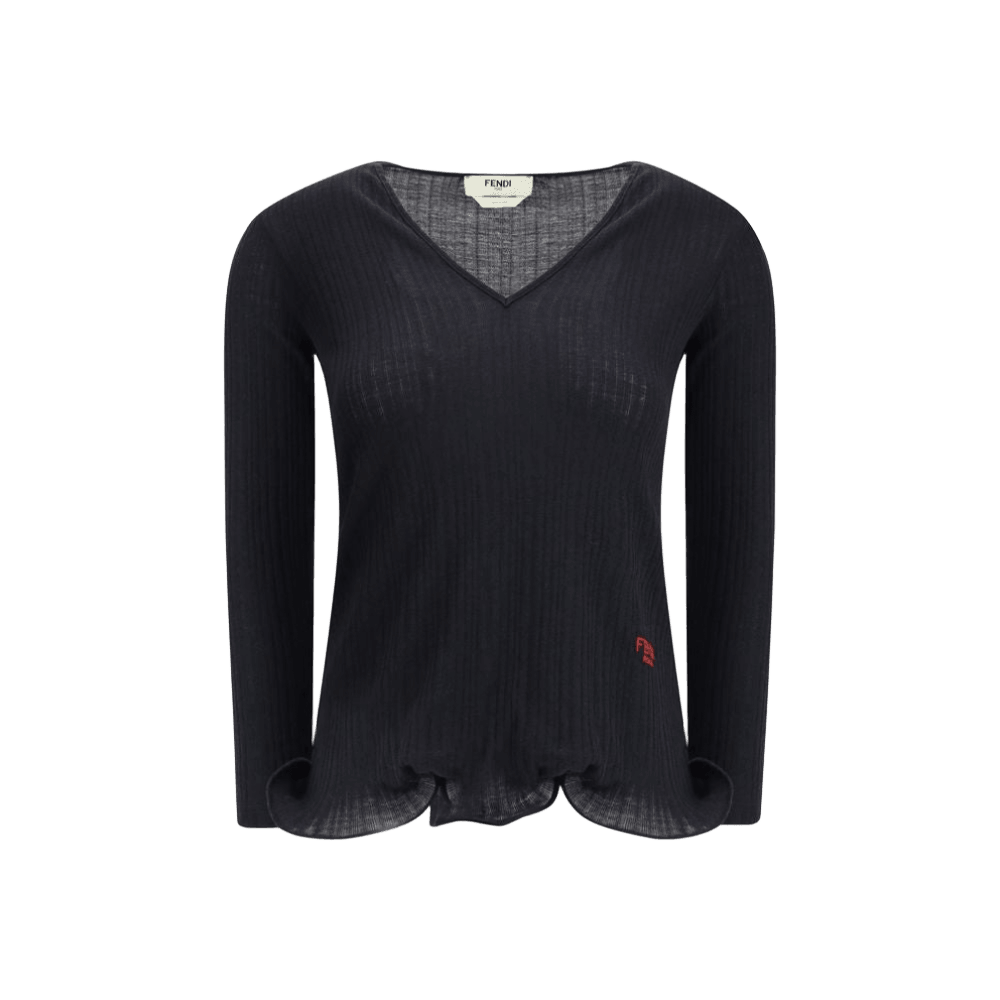 Fendi Wool Long Sleeved Virgin Top Glam Steals