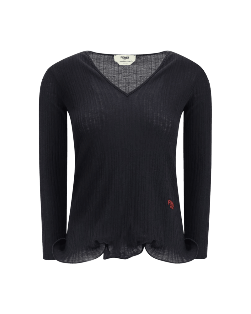 Fendi Wool Long Sleeved Virgin Top Glam Steals