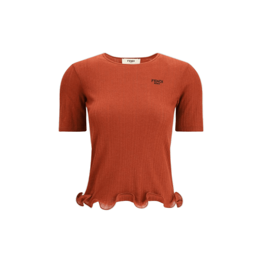 Fendi Wool Short Sleeved Virgin Top Glam Steals