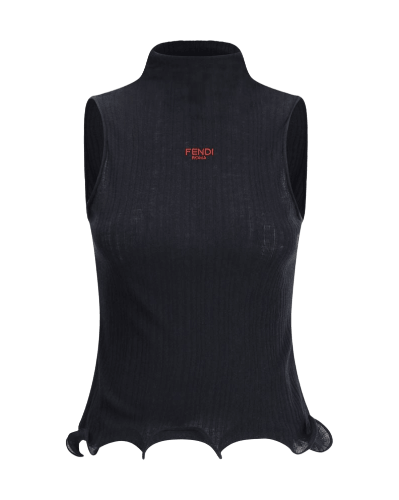 Fendi Wool Sleeveless Virgin Top Glam Steals