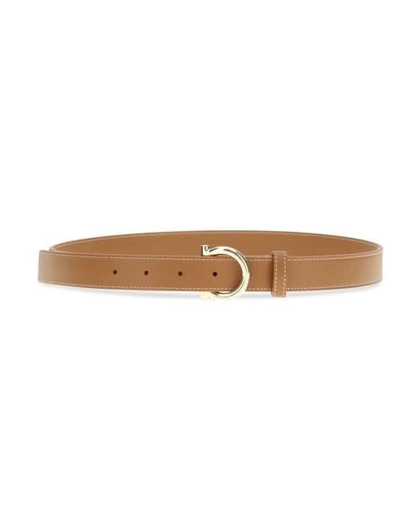 Ferragamo Beige Calf Leather Bos Taurus Regular Belt Glam Steals