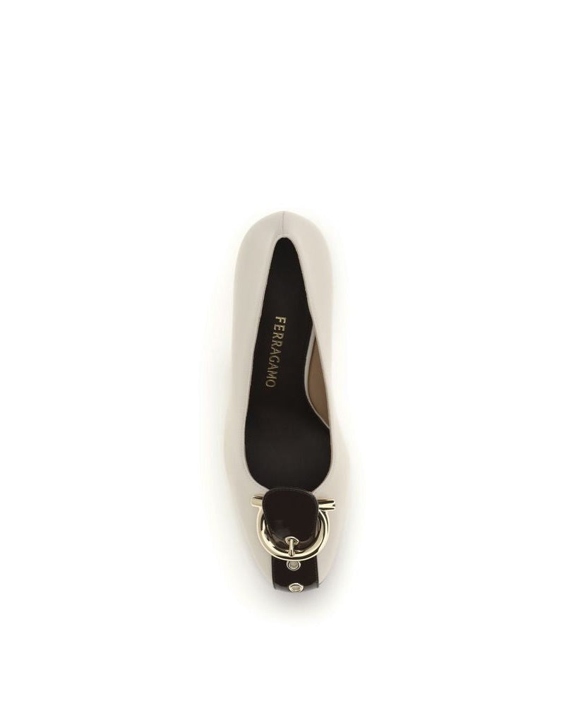 Ferragamo Beige Lamb Ovis Aries High Heel Pumps 